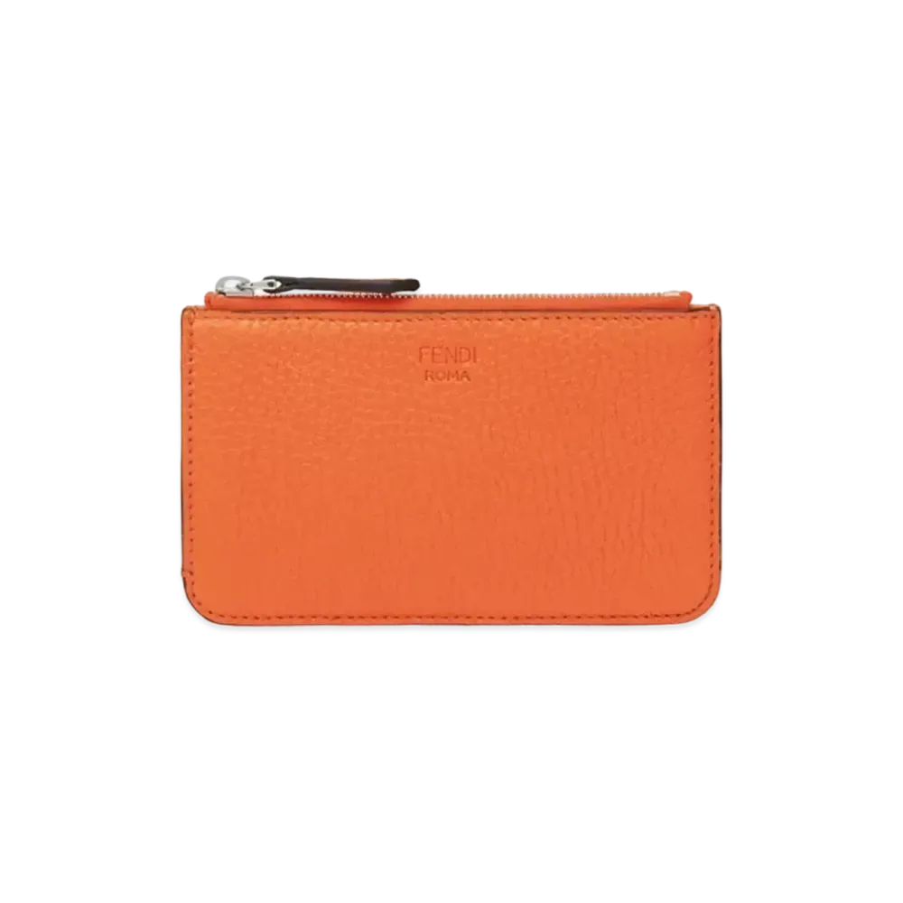 FENDI Key Case Leather Key Case "Orange"