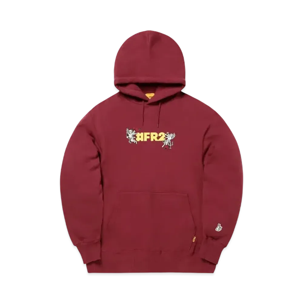 FR2 Embroidery Angel Rose Hoodie "Burgundy"