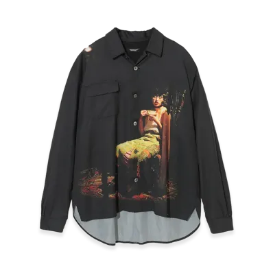 UNDERCOVER x Cindy Sherman Rayon Open Collar Shirt "Charcoal"