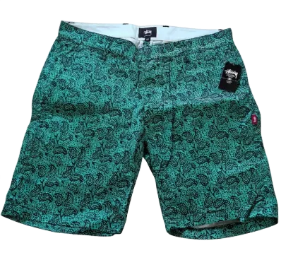 STUSSY Paisley Pattern Shorts "Green"