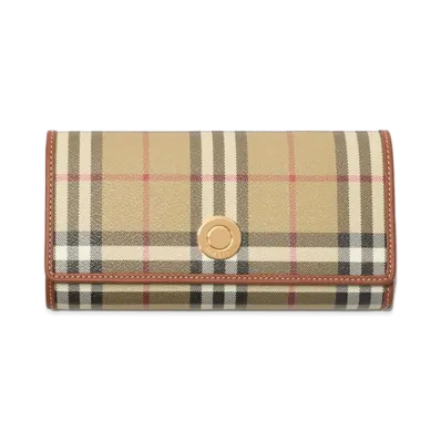 Burberry Women's Printed Canvas Wallet "Beige"