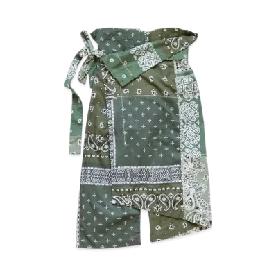 KAPITAL Gauze Bandana Patchwork Wrap Pants "Khaki"