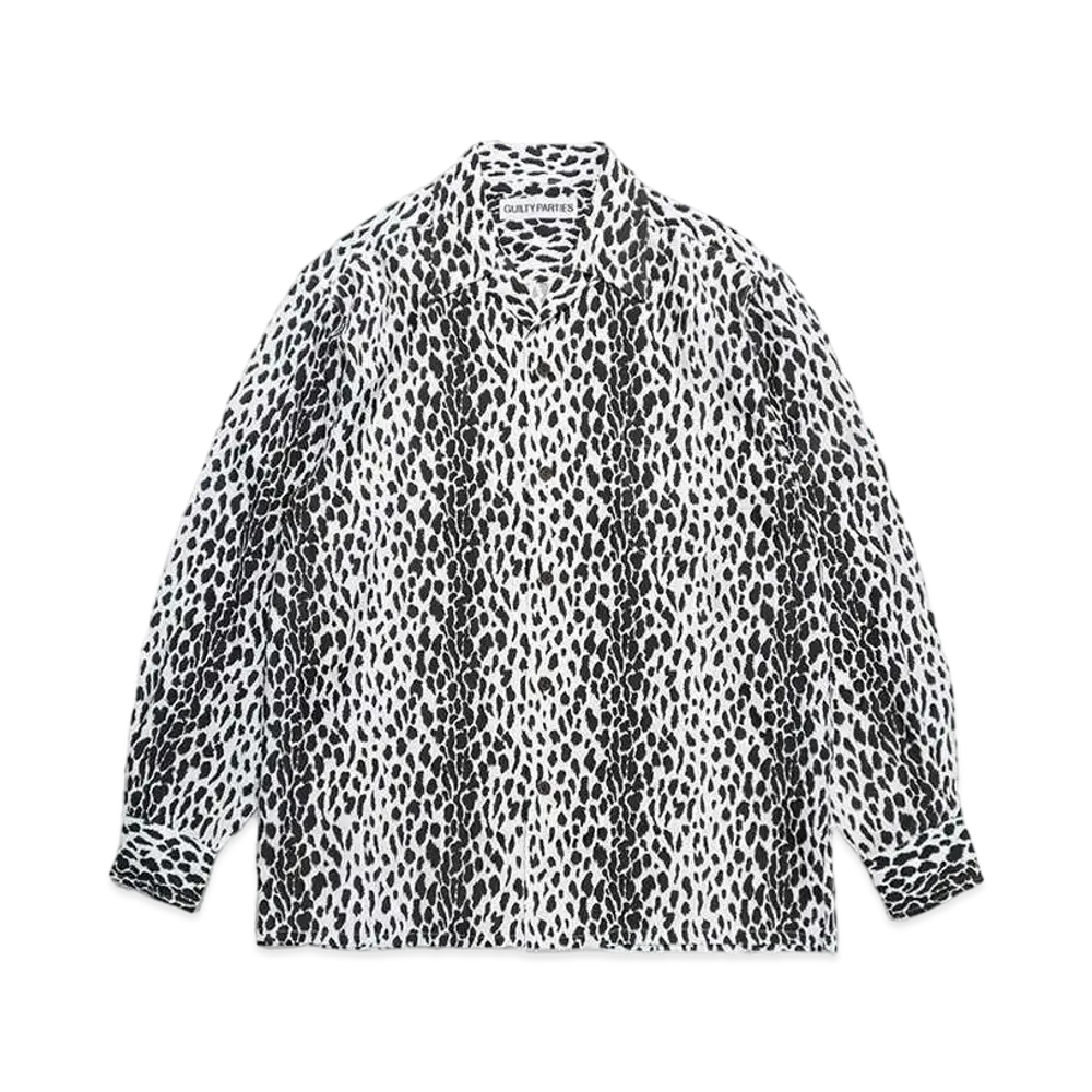 WACKO MARIA Leopard Open Collar Shirt "Black"
