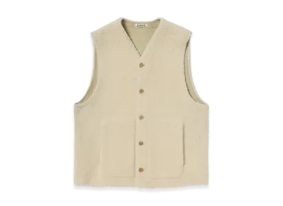 AURALEE Merino Mouton Vest "Ivory Lime"