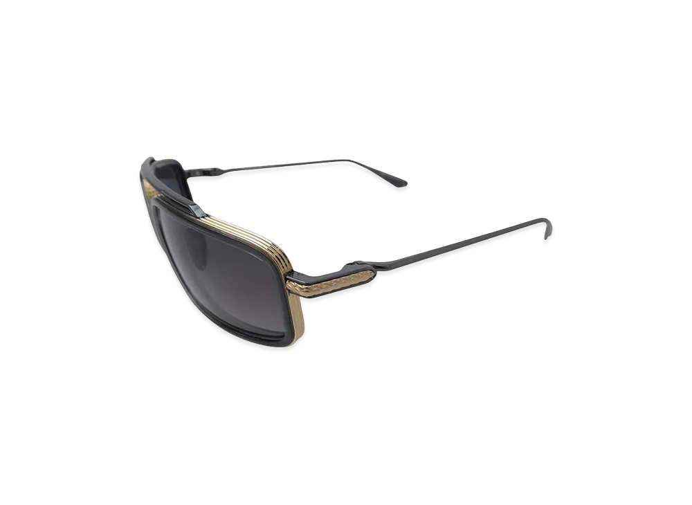 クロムハーツ 61 20-124 ダブルブリッジオーバルフレームサングラス "ブラック/シルバー"