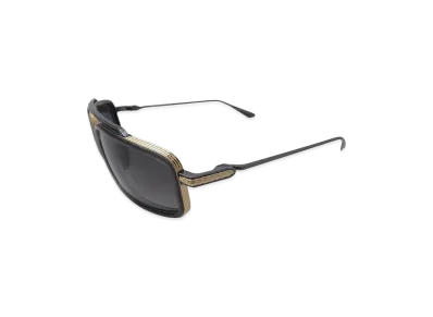 Chrome Hearts 61 20-124 Double Bridge Oval Frame Sunglasses "Black/Silver"