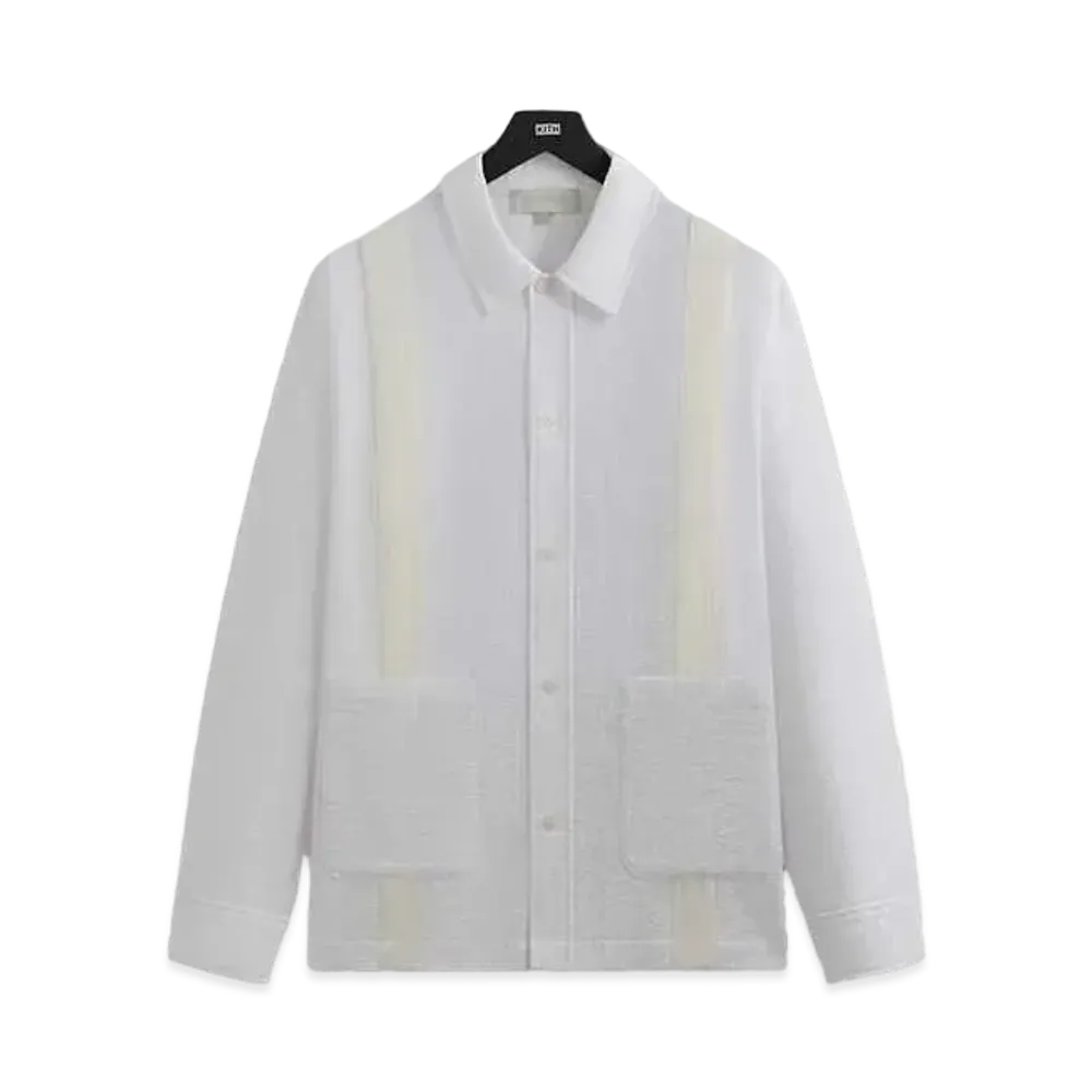 Kith Seersucker Long Sleeve Boxy Collared Overshirt "White"