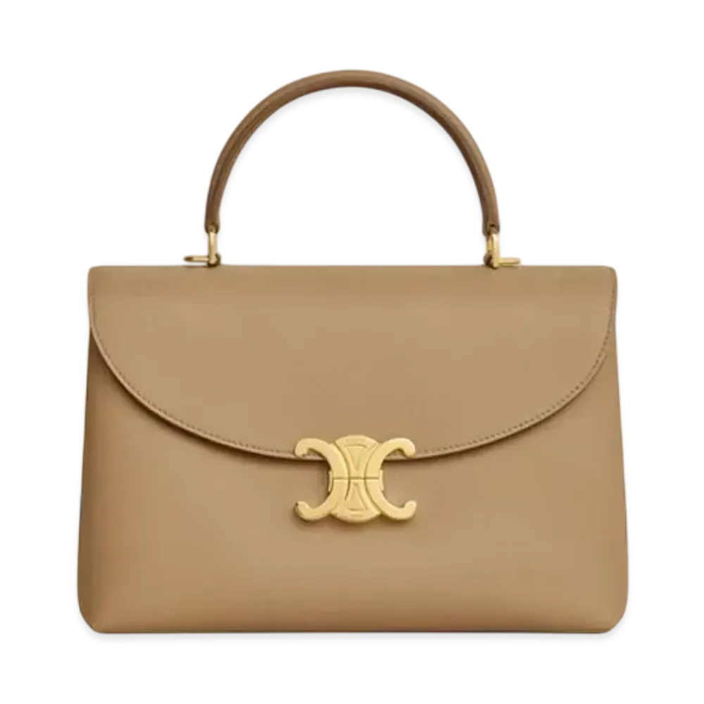 CELINE Medium Nino Bag in Supple Grained Calfskin "Smoked Brown"