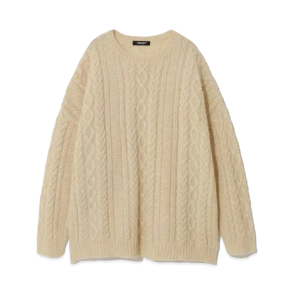 UNDERCOVER Wool Nylon Blend Mohair Knit Pullover "Ivory"