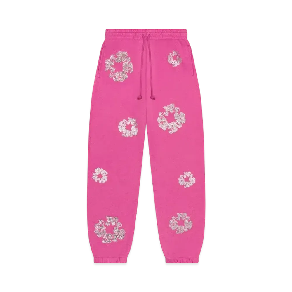 DENIM TEARS Cashmere Swarovski Cotton Wreath Sweatpants "Pink"