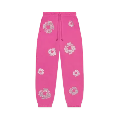 DENIM TEARS Cashmere Swarovski Cotton Wreath Sweatpants "Pink"