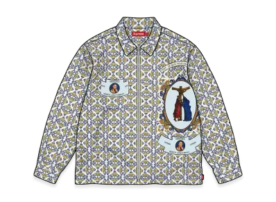 Supreme Devotion Flannel Zip Up Shirt "White"