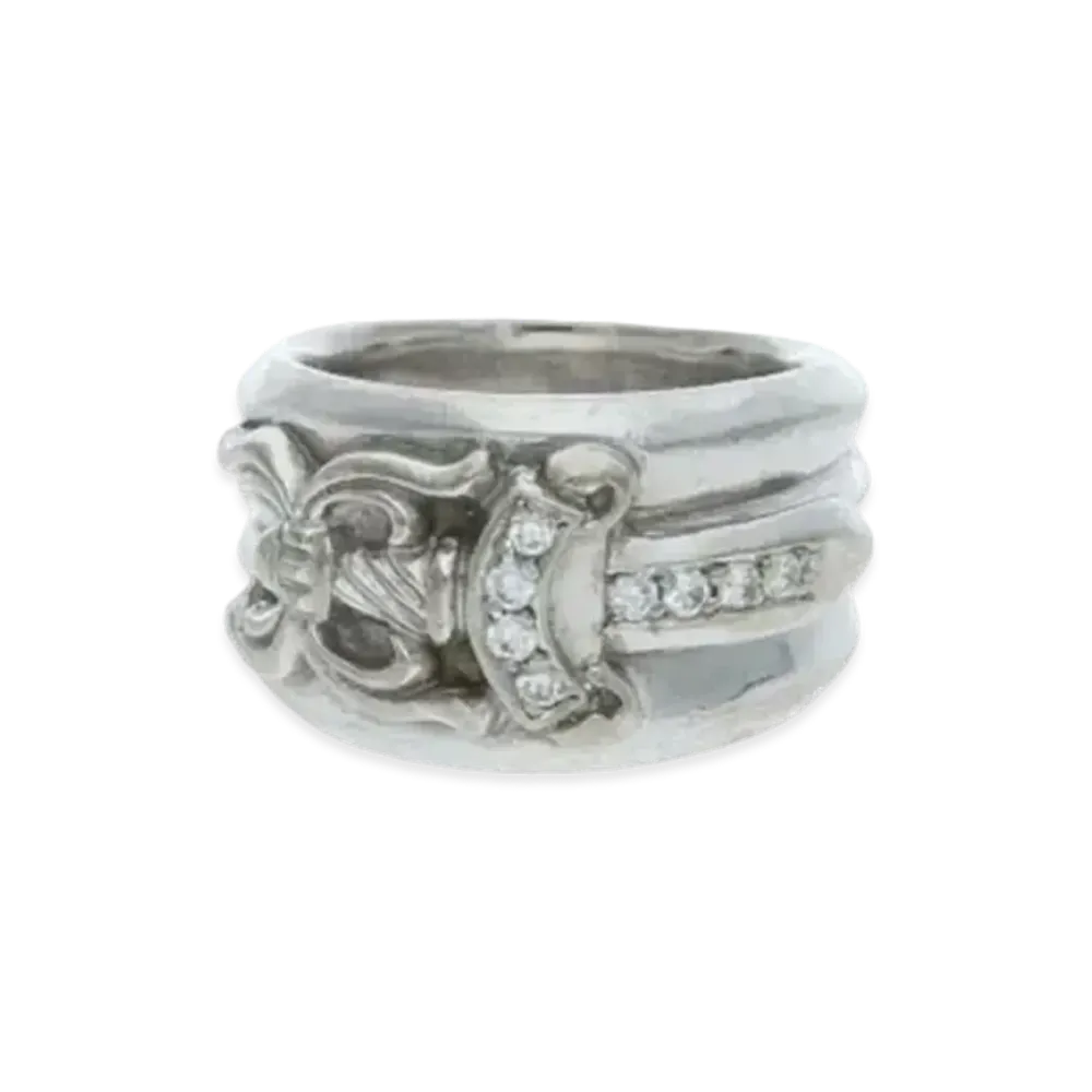 Chrome Hearts 18K Dagger Pave Diamond Ring "White Gold"