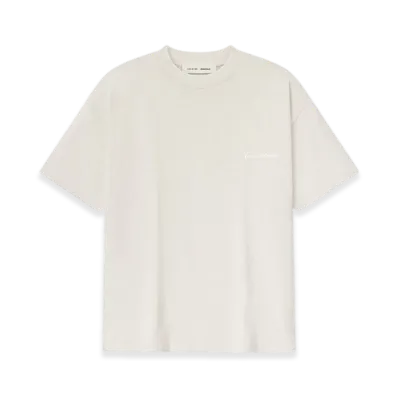 FEAR OF GOD ESSENTIALS Embroidered Classic Short Sleeve Tee "Oatmeal Heather"