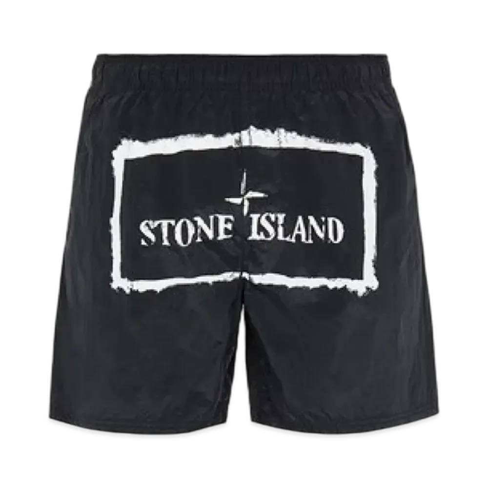 Stone Island B0992 Nylon Metal Stencil Print Swimming Trunk - 21SS "Black"