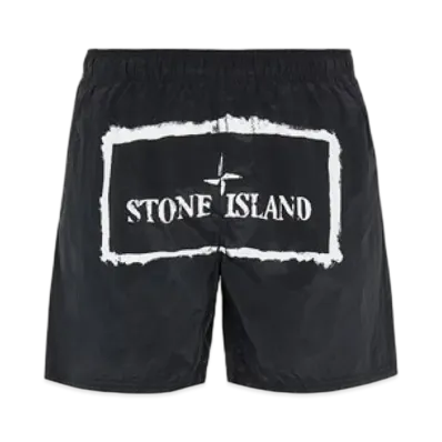Stone Island B0992 Nylon Metal Stencil Print Swimming Trunk - 21SS "Black"