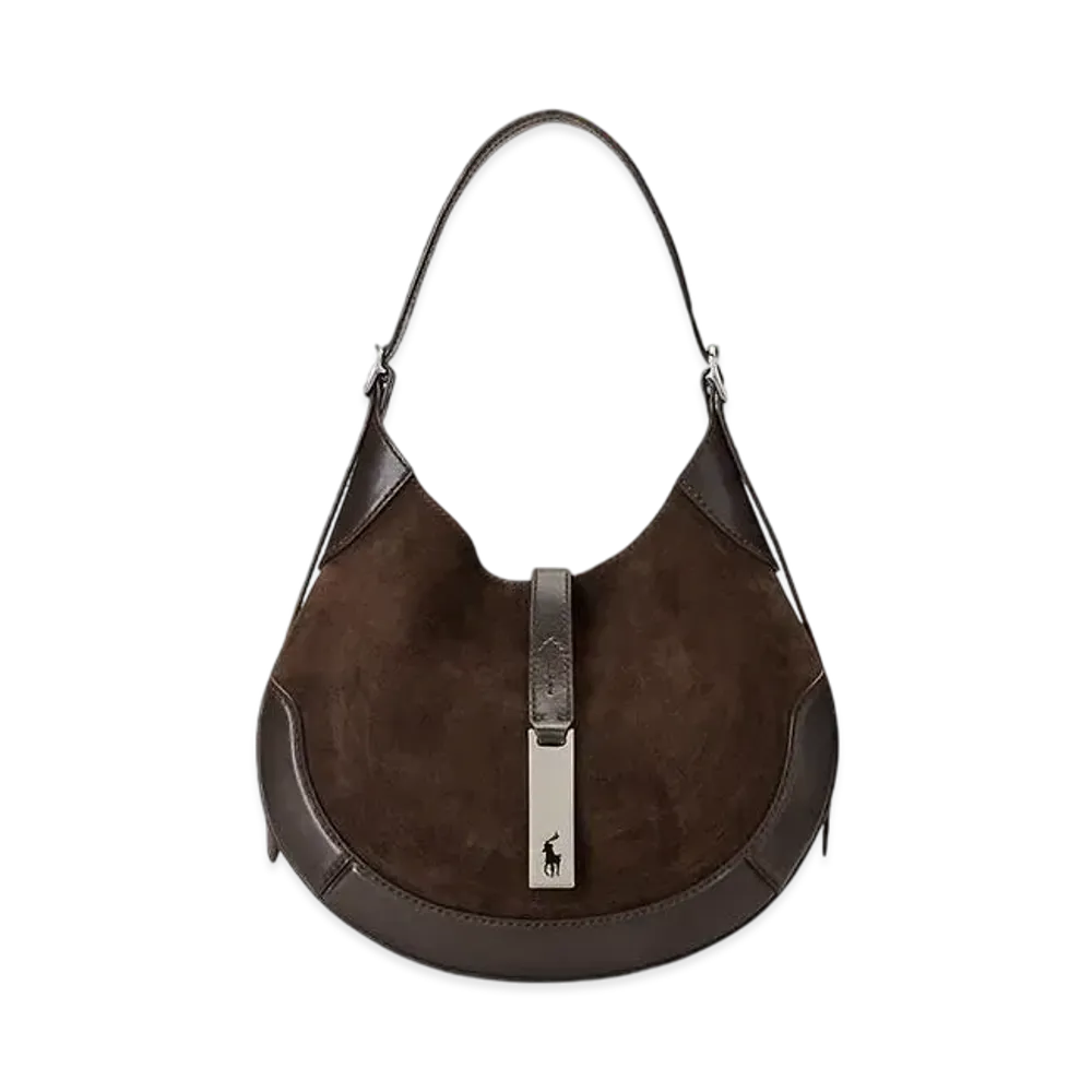 Polo Ralph Lauren Polo ID Small Suede Shoulder Bag "Brown"