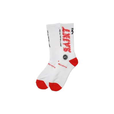 SAINT Mxxxxxx Socks Aint "White/Red"