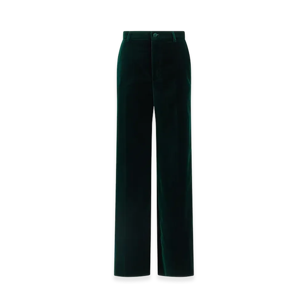 GUCCI Women's Velvet Pants "Green"
