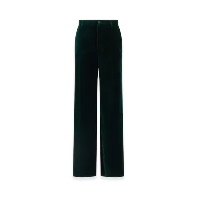 GUCCI Women's Velvet Pants "Green"