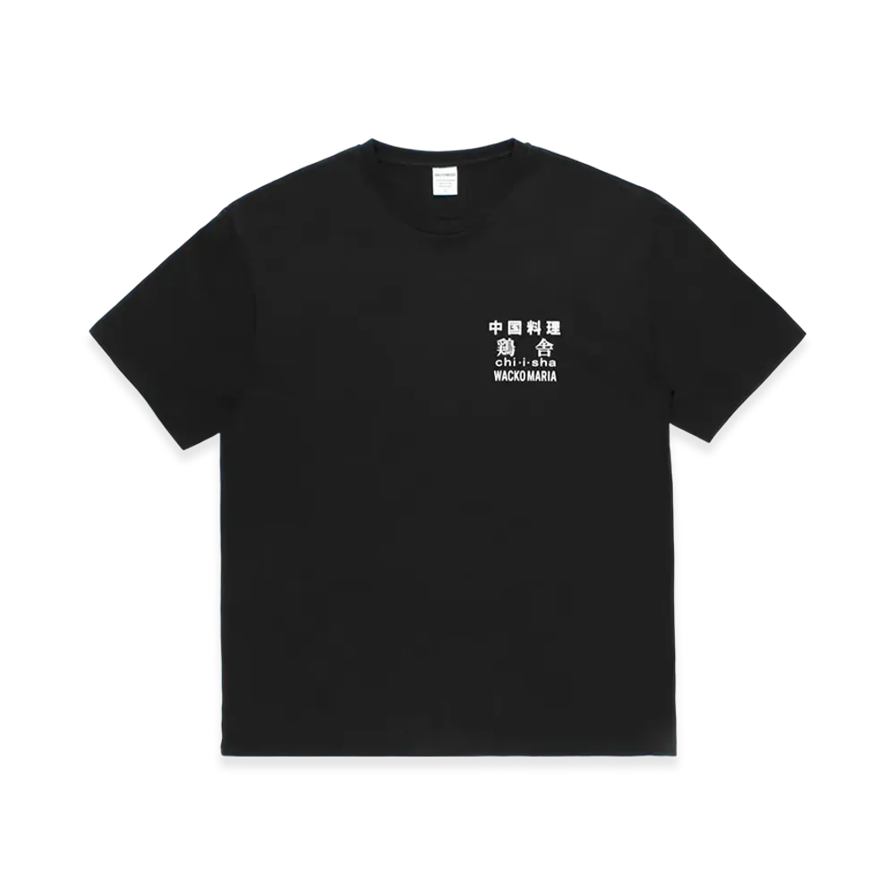 WACKO MARIA x 鶏舎 Washed Heavy Weight T-Shirt "Black"