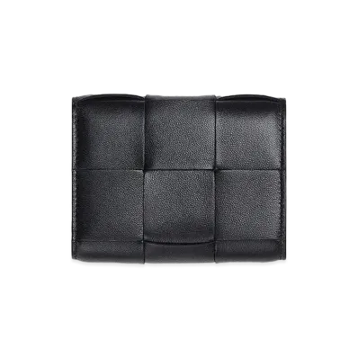 Bottega Veneta Tri-Fold Zip Wallet "Black"