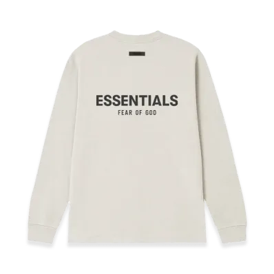 FEAR OF GOD ESSENTIALS Back Silicon Logo L/S T-Shirt "Light Oatmeal"