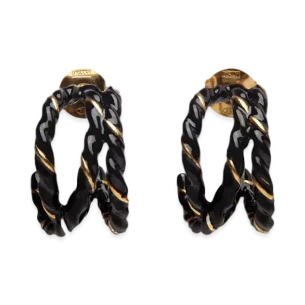Maison Margiela Laces Earring "Black"