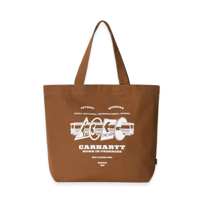 Carhartt WIP Canvas Graphic Tote Large "Runaway Print Hamilton Brown"