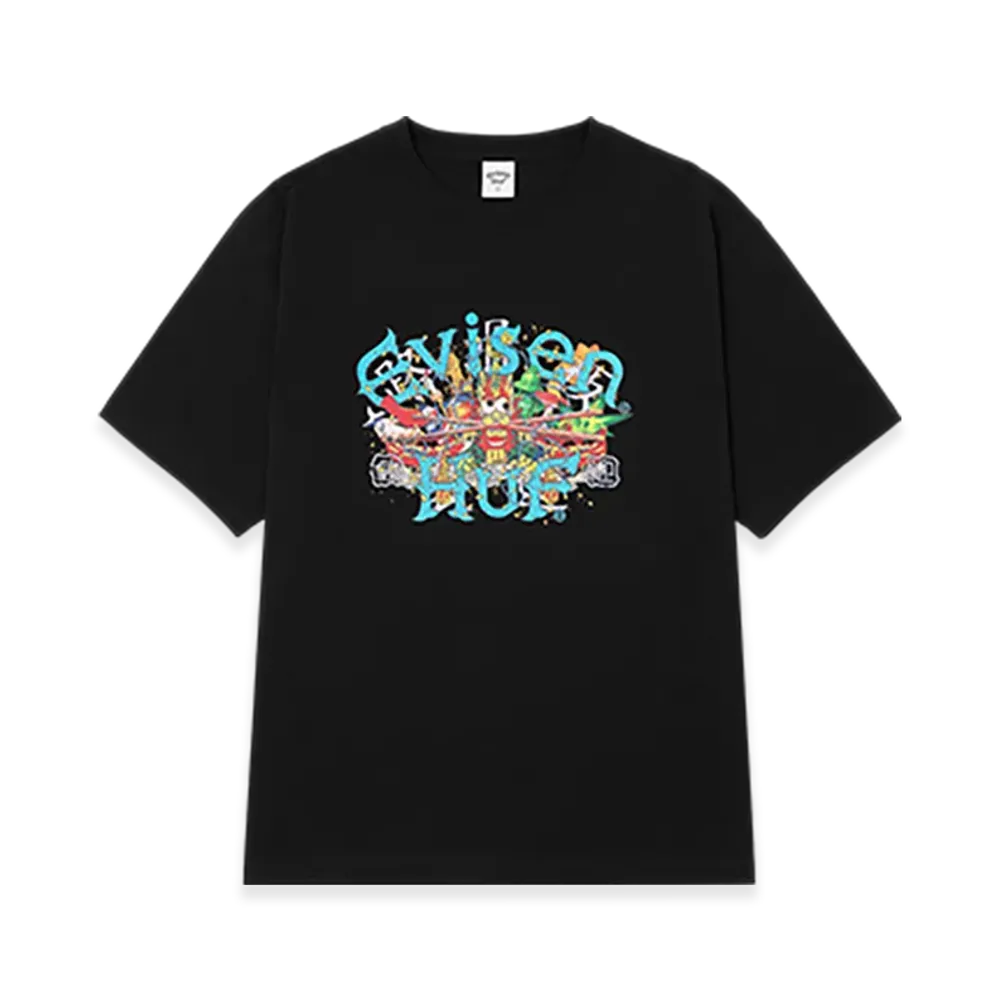 HUF x Evisen Skateboards Dragon Tee "Black"