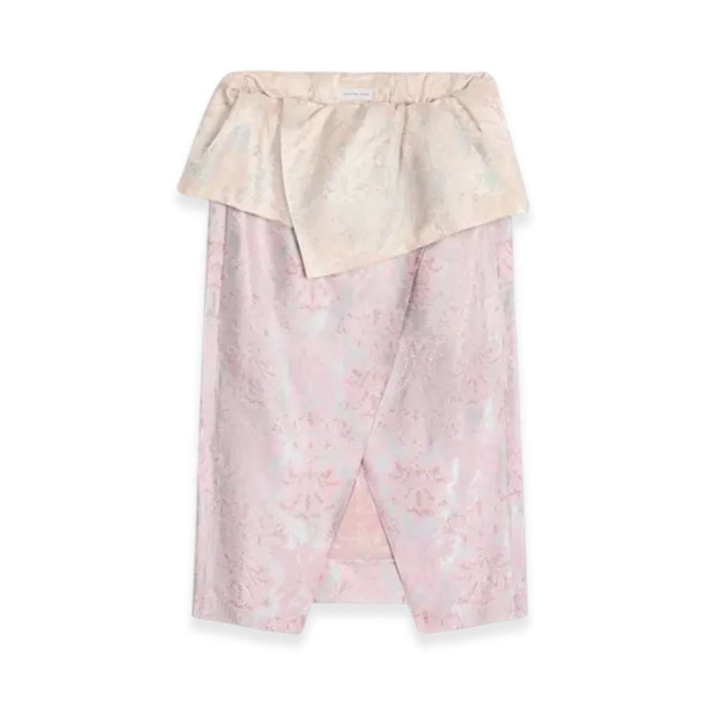 DRIES VAN NOTEN Women's Jacquard Peplum Skirt "Light Blue"