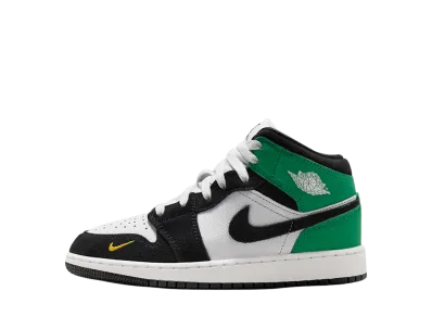 Nike GS Air Jordan 1 Mid SE "Summit White/Lucky Green"