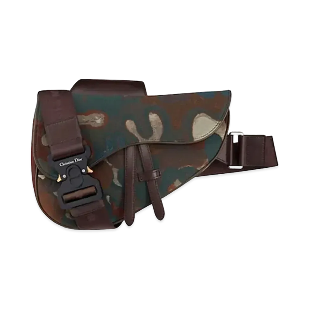 Dior Saddle Bag Dior And Peter Doig Camflage Jacquard "Brown"