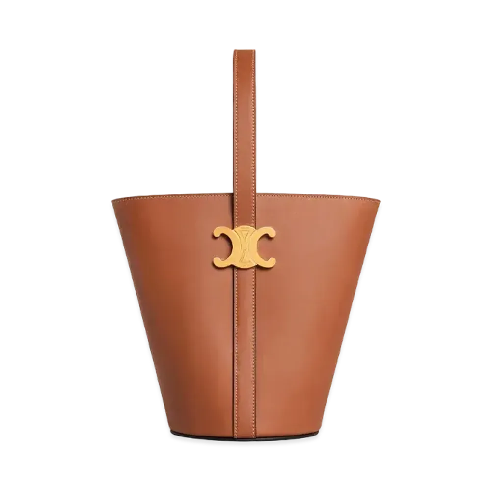 CELINE Bucket Triomphe In Natural Calfskin "Tan"
