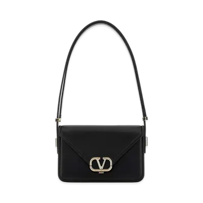 Valentino Women's Leather Vlogo Crossbody Bag "Black"