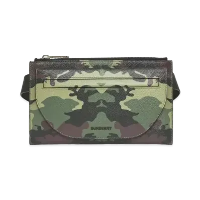 Burberry Camouflage Print Leather Olympia Belt Bag "Mangrove Green"