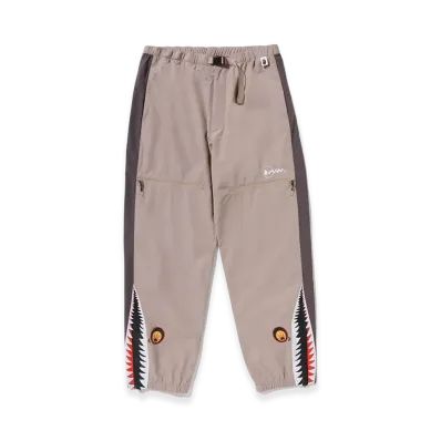 A BATHING APE x KAZUKI KURAISHI 3-Layer Belted Shark Pants "Beige"
