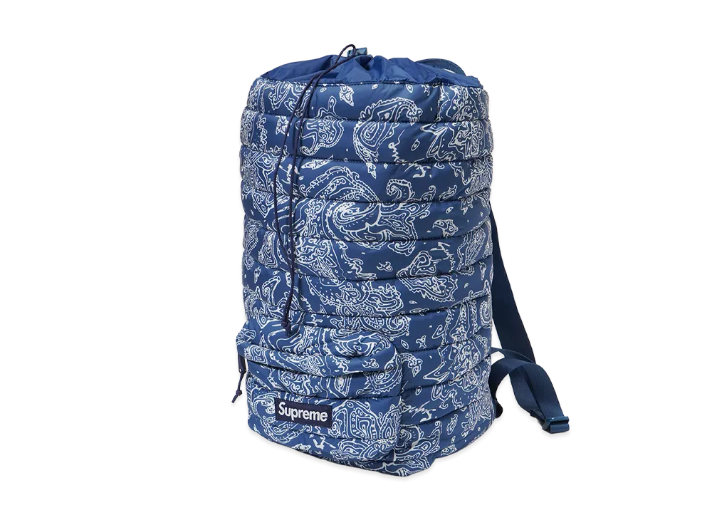 Supreme Puffer Backpack "Blue Paisley"