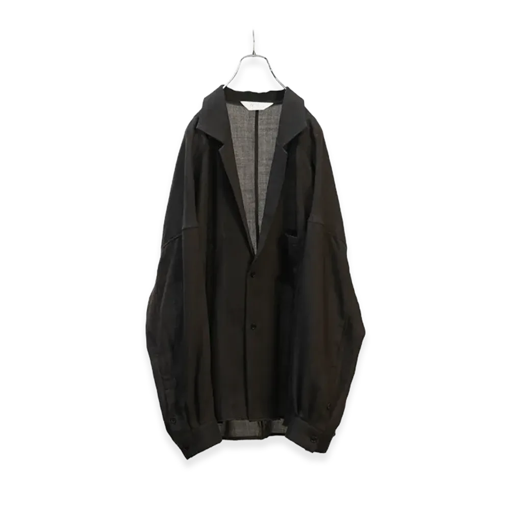 ANCELLM Wool Kersey Tailored Shirt "Brown"