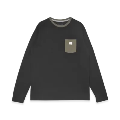 Patagonia Long-Sleeved Shop Sticker Pocket Responsibili T-Shirt "Black/Basin Green"