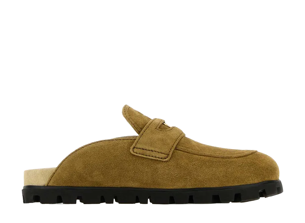 MIU MIU Women's Suede Mules "Olive"