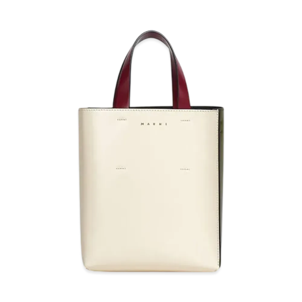 MARNI Museo Mini Bag in Leather "Shell/Dry Grass"