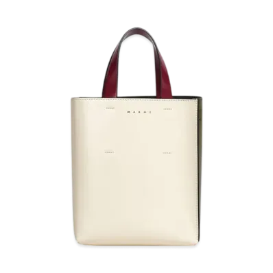 MARNI Museo Mini Bag in Leather "Shell/Dry Grass"