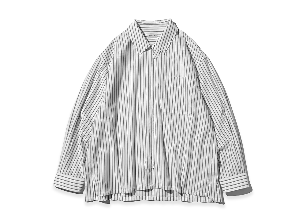 CLESSTE Thick/Thin Stripe 46G Knit Everyday Zip Up L/S Shirt