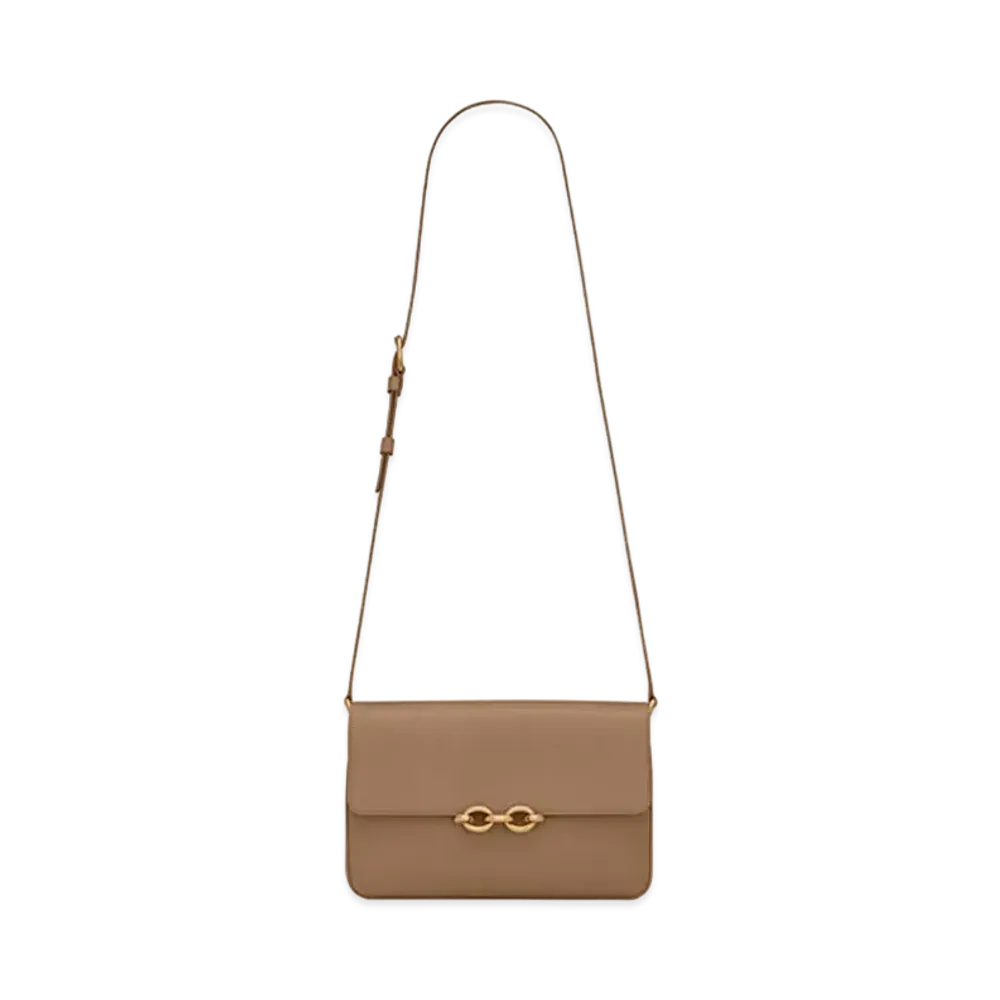 Saint Laurent Le Maillon Satchel In Smooth Leather "Taupe"
