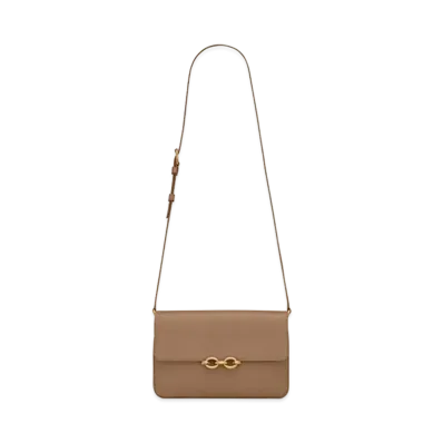 Saint Laurent Le Maillon Satchel In Smooth Leather "Taupe"