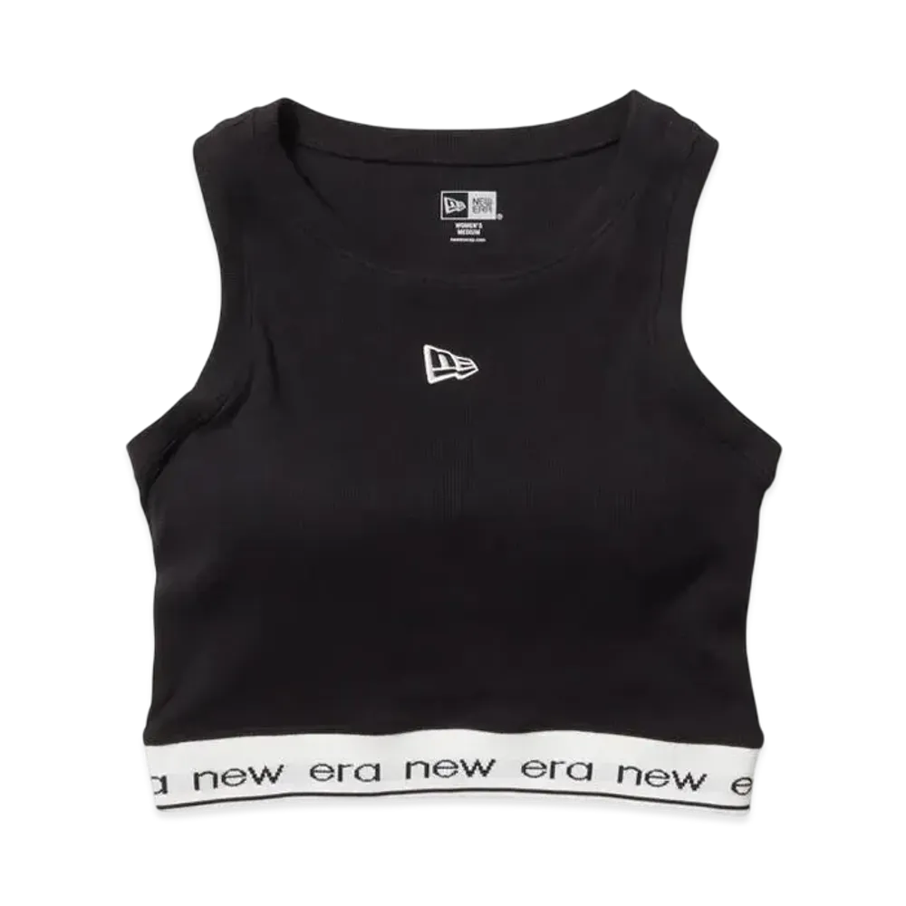 NEW ERA Women's Cropped Rib Tank Top American Sleeve "Black"