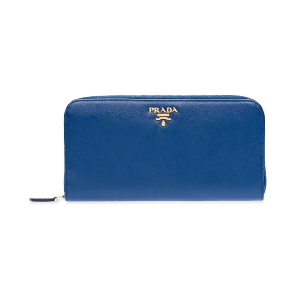 PRADA Large Saffiano Leather Wallet "Bluette"