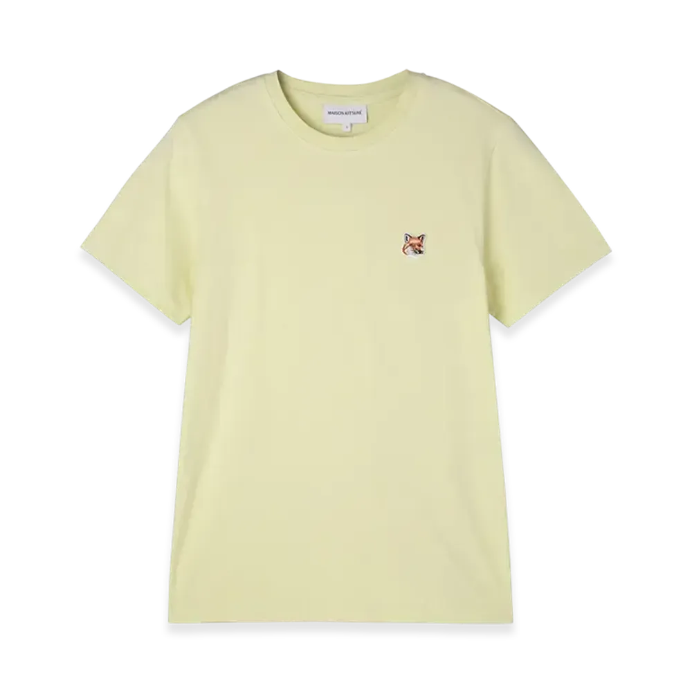 Maison Kitsune Fox Head Patch Regular T-Shirt "Chalk Yellow"