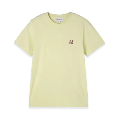 Maison Kitsune Fox Head Patch Regular T-Shirt "Chalk Yellow"